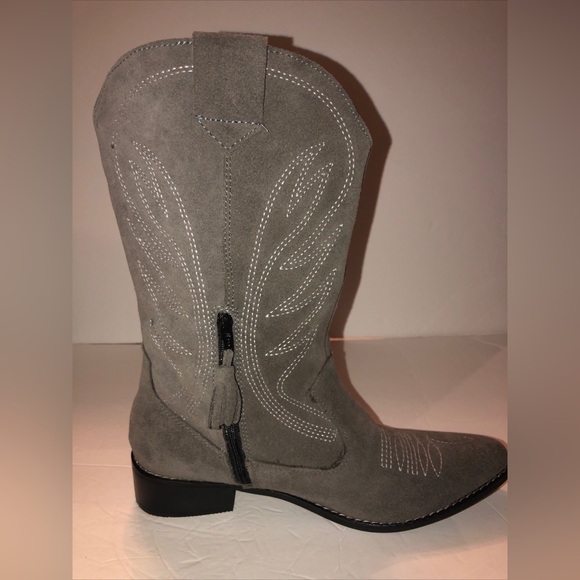 Silvia Cobos Rodeo Gray Boots - Suede Western Cowgirl/Cowboy Size 11 NWOB - Picture 6 of 11